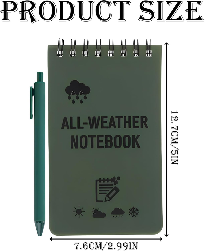 3Pcs Waterproof Notebook, and 3 Pens Waterproof Notepad 3 X 5 Inches ...