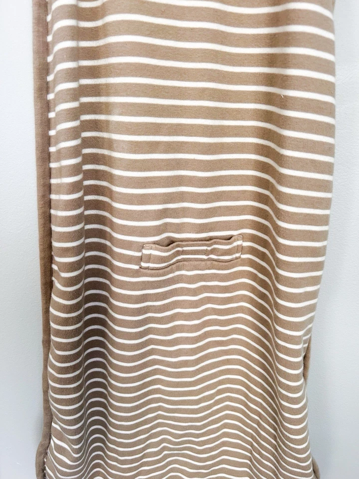 Saco de Dormir Woolino Lana Merino Marrón Crema Rayas 4 Temporadas Edades 2-24 Meses Usado en Excelente Condición Foto 2 de 4