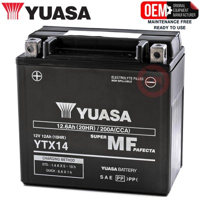 YUASA ORIGINAL SEALED TGB X MOTION LC 4T 250 BATTERY YTX14-BS 0000-0000