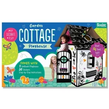 Bendon Cottage Buildable Playhouse, 53x32x33", Black/White