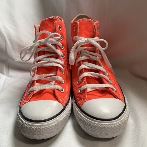 Converse All-Star Chuck Taylor Neon Orange US Men 7 Women 9 High Tops 166264F - Picture 3 of 15
