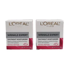 2 PACK L'Oreal Paris Wrinkle Expert 45+ Anti-Aging Face Moisturizer 1.7 oz Each
