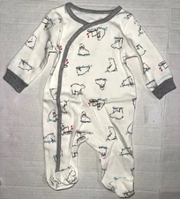 KOALA BABY coverall white/gray POLAR BEAR motif size NEWBORN