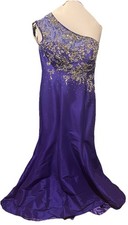 Prom/ Homecoming dress Purple With Gold And Silver Rhinestones. Size 10