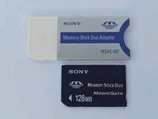 Genuine Sony memory stick duo magicgate 128MB MSH-M128 w/adaptor MSAC-M2 camera