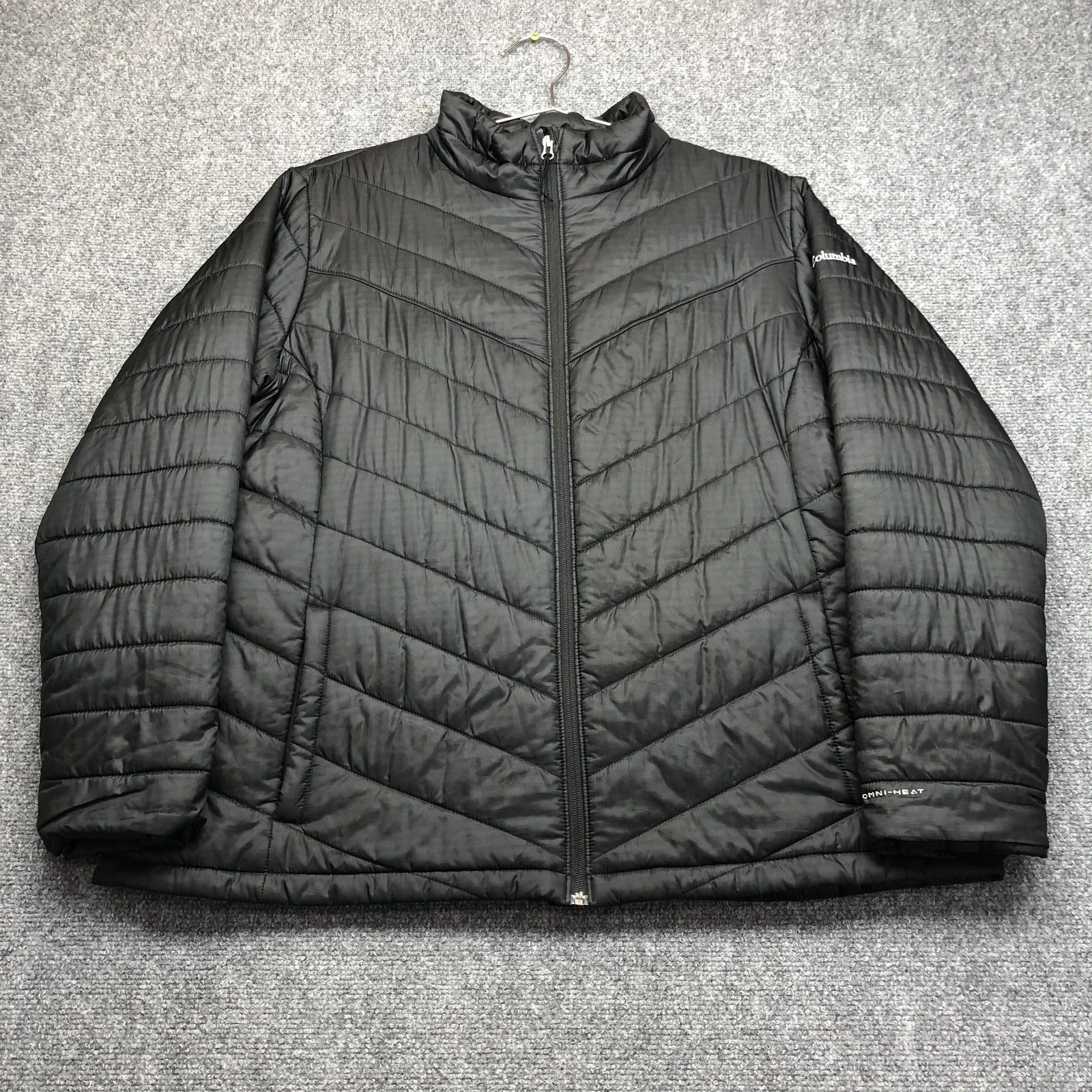 Columbia Jacket Mens Big 2X Black Puffer Omni-Heat Full Zip Insulated Winter