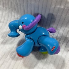 Fisher-Price Amazing Animals Press and Go Elephant Toddler Toy Clicking Head