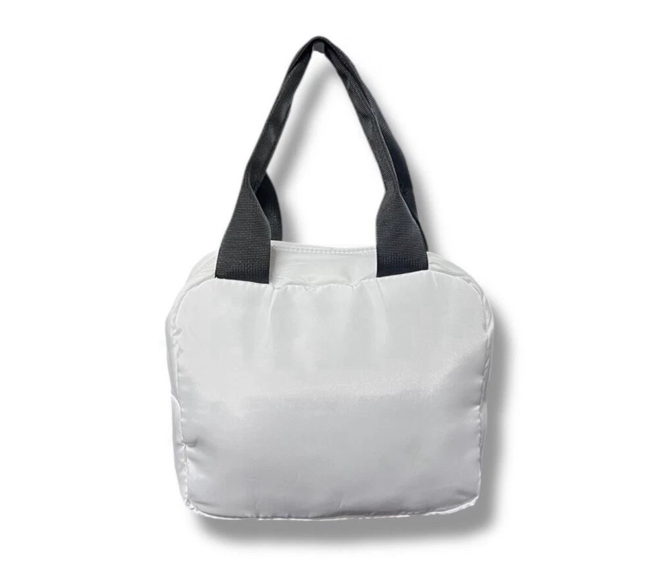 Белый косметический пухлый мешок косметики сумка мини Boston сумка с ручкой - Изображение 3 из 4