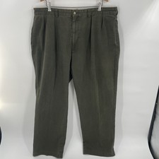 Vintage Polo Ralph Lauren Green Pleated Andrew Chino Pants - Mens Size 40x30