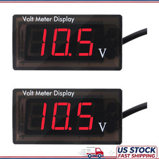 2pcs Dc 12v Digital Voltmeter Gauge 5-28v Waterproof Led Display Motocolor Red 2pcs Dc 12v Digital Voltmeter Gauge 5-28v Waterproof Led Display Motocolor Red