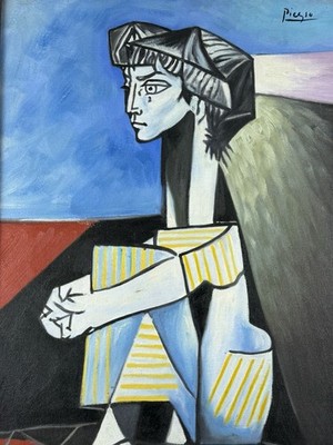 PICASSO 油絵アート Pablo Picasso (Handmade) Oil On Canvas Painting signed and stamped