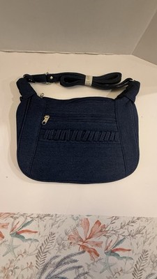 Woman s Denim Style Pocketbook W Shoulder  Strap W  zippered Credit Card Holder