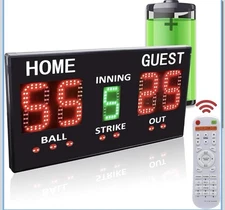 Baseball/Softball Scoreboard for Fence, High-Light Digital Scoreboard W/ Remote