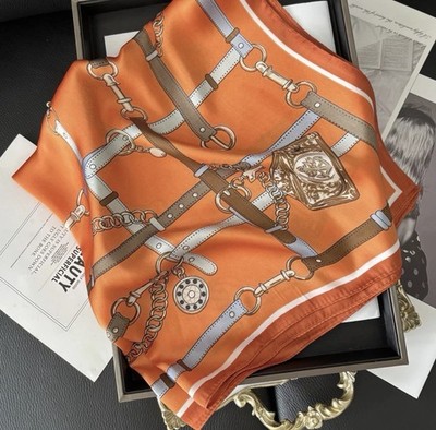 Women s Satin Feel Square Scarf 70x70 cm Fashion Neck Hair Bag Wrap Polyester