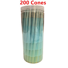 200Pcs Pre Rolled Cones Rolling Paper King Size 110mm Slowing Burning Blue