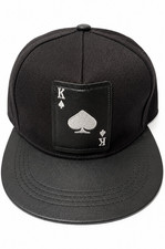 Mens Black Snapback Cap Adjustable One Size S...