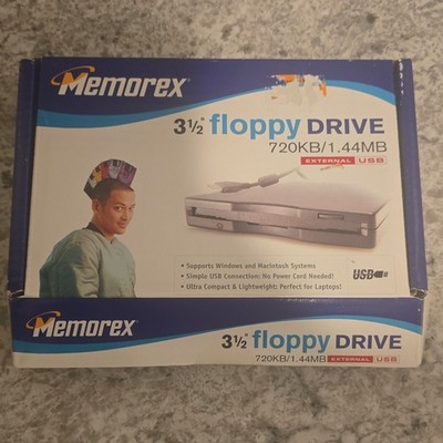 Memorex External USB 3.5'' Floppy Drive 1.44MB/720KB MPN 3202 3239