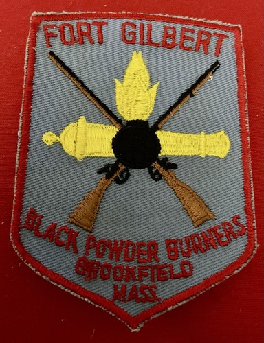 Fort Gilbert SCHWARZPULVER Brenner VINTAGE PATCH Brookfield Massachusetts