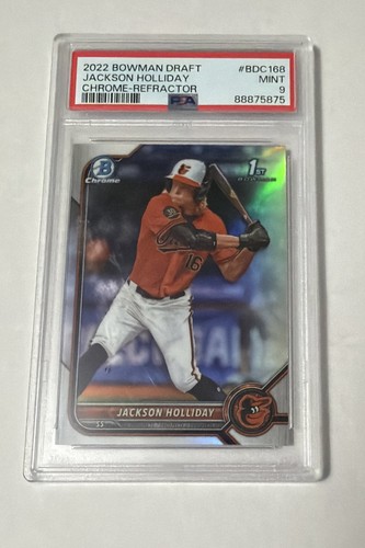 2022 Bowman Draft - Chrome Jackson Holliday #BDC-168 Refractor (RC) PSA 9!