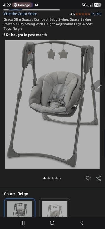New Graco slim spaces compact baby swing