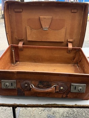  SEHR SELTENER ANTIKER DEUTSCHER ART DECO LEDER REISEKOFFER TADELLOSER ZUSTAND