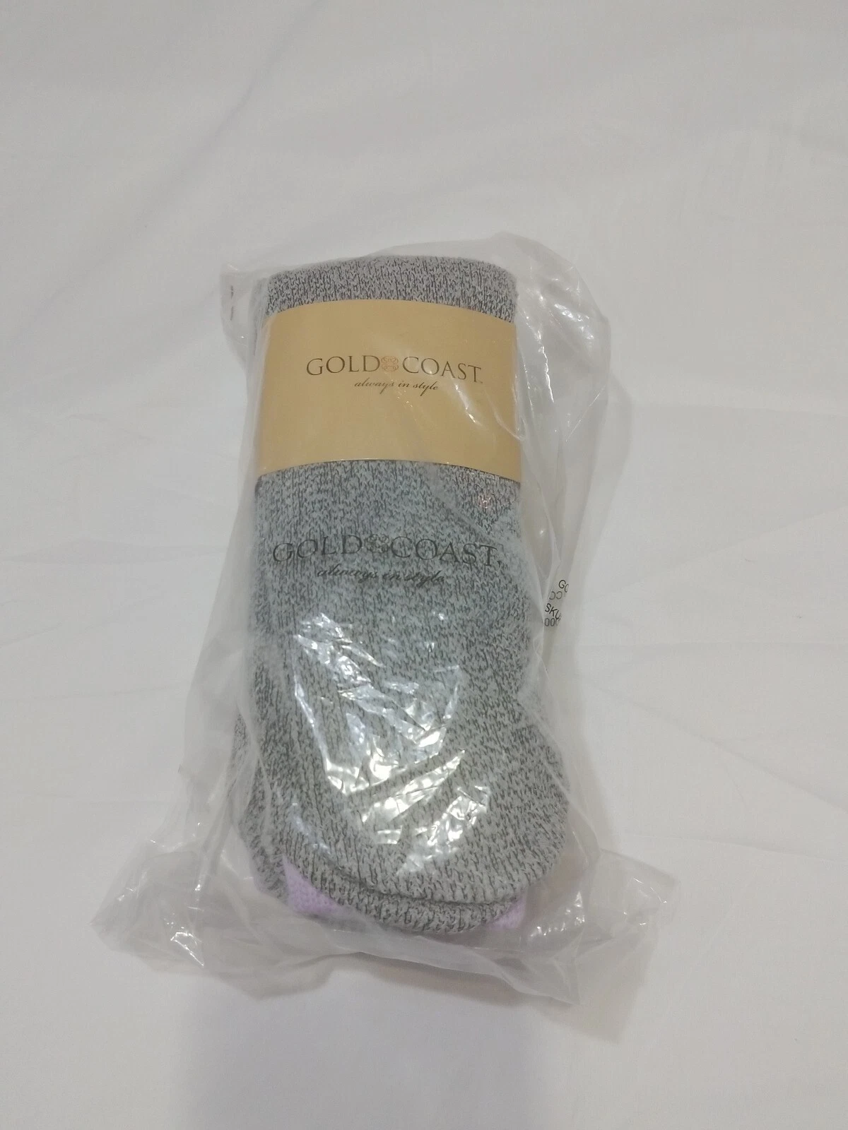 New Gold Coast Women's 4 Pack Diabetic Thermal Socks Size 4-10.5 Purple/Gray