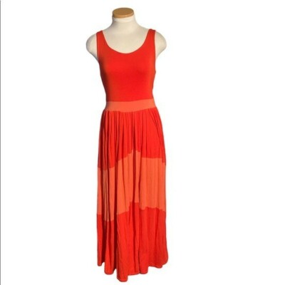 urban outfitters orange maxi dress Urban Outfitters Silence and Noise Orange Striped Maxi Dress Size S