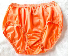 VINTAGE SILKY NYLON HI CUT PINK GRANNY PANTY BRIEF HANES sz 6 NEON   