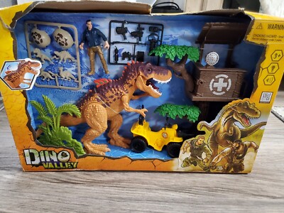 RARE Chap Mei Dino Valley Treehouse Assault Quest Roaring T-Rex Figures  Animal