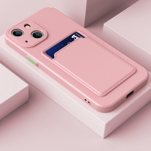 Hülle für iPhone 16 15 14 13 12 11 Pro Max XR 8 7 Kartenhalter Slot Silikon Cover - Bild 18 von 24