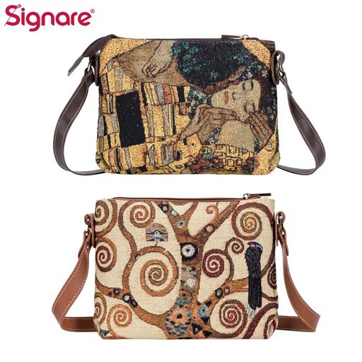 Crossbody Bag Shoulder Purse Handbag Gustav Klimt Designs Kiss Tree of Life-image