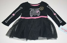 New Cat Jack Girls 12m Halloween Glow in Dark Skeleton Dress Tutu Skirt
