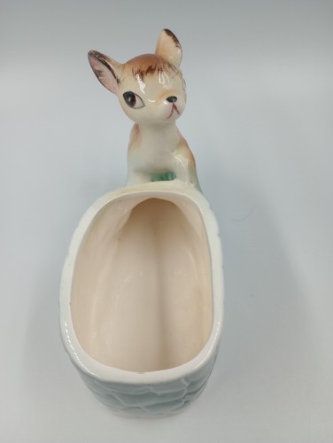 Wales Fawn & Well Planter ~ Brown & Blue ~ Made in Japan - Vintage - Picture 8 of 13