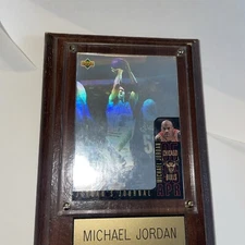 Old Vintage Micheal Jordan refactor/ holo card. plaque