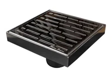 SereneDrains 304 SS 6 Inch Square Polished Chrome Shower Drain Kit Broken Lane