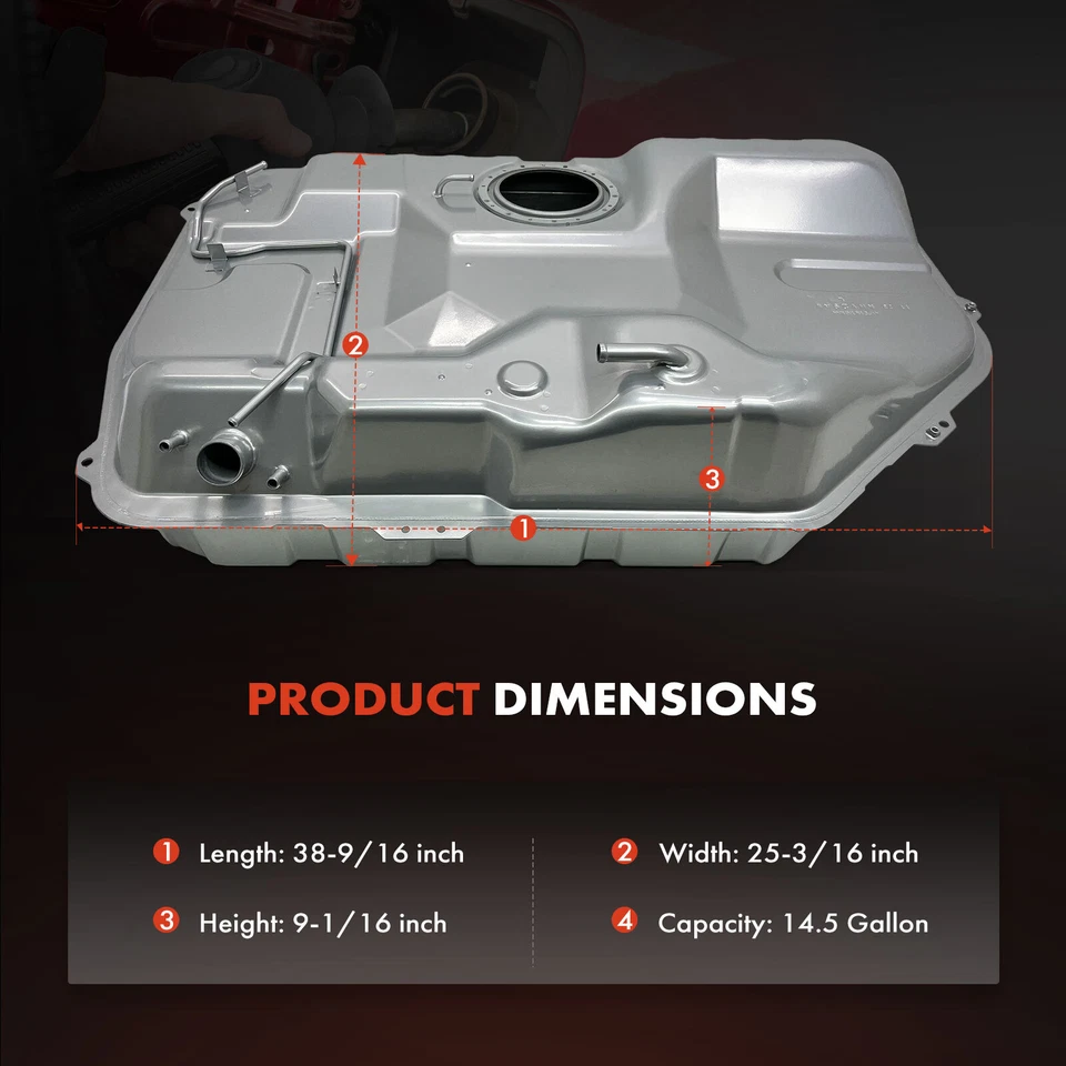 Tanque de combustible plateado de 14,5 galones para Hyundai Elantra 2003 2004 2005-2006 L4 2,0 L Foto 4 de 4
