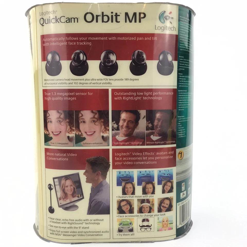 Logitech QuickCam Orbit MP Webcam Motorized w/ Earphones 961422-0403 New - Image 2 of 4