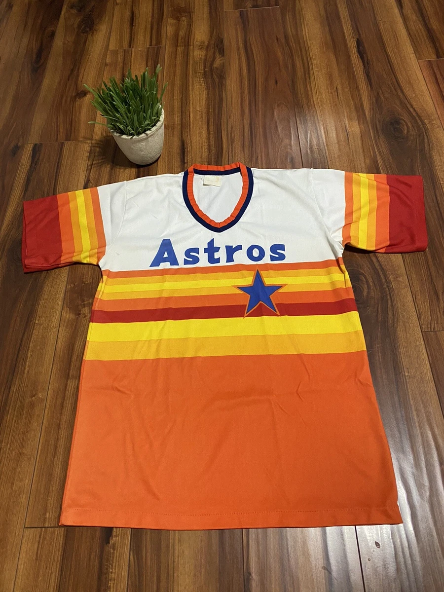 vtg 80s HOUSTON ASTROS mens BASEBALL jersey RAINBOW shirt MLB