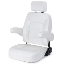 NORTHCAPTAIN High Back Reclining Pontoon Bucket Boat Seat,White