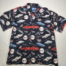 GM by David Carey Corvette Stingray Button Down Shirt Men's XL General Motors