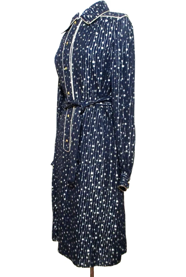 Винтажная рубашка платье темно-синий металлик золото большой женщин Porter's Madison Avenue - Изображение 2 из 4