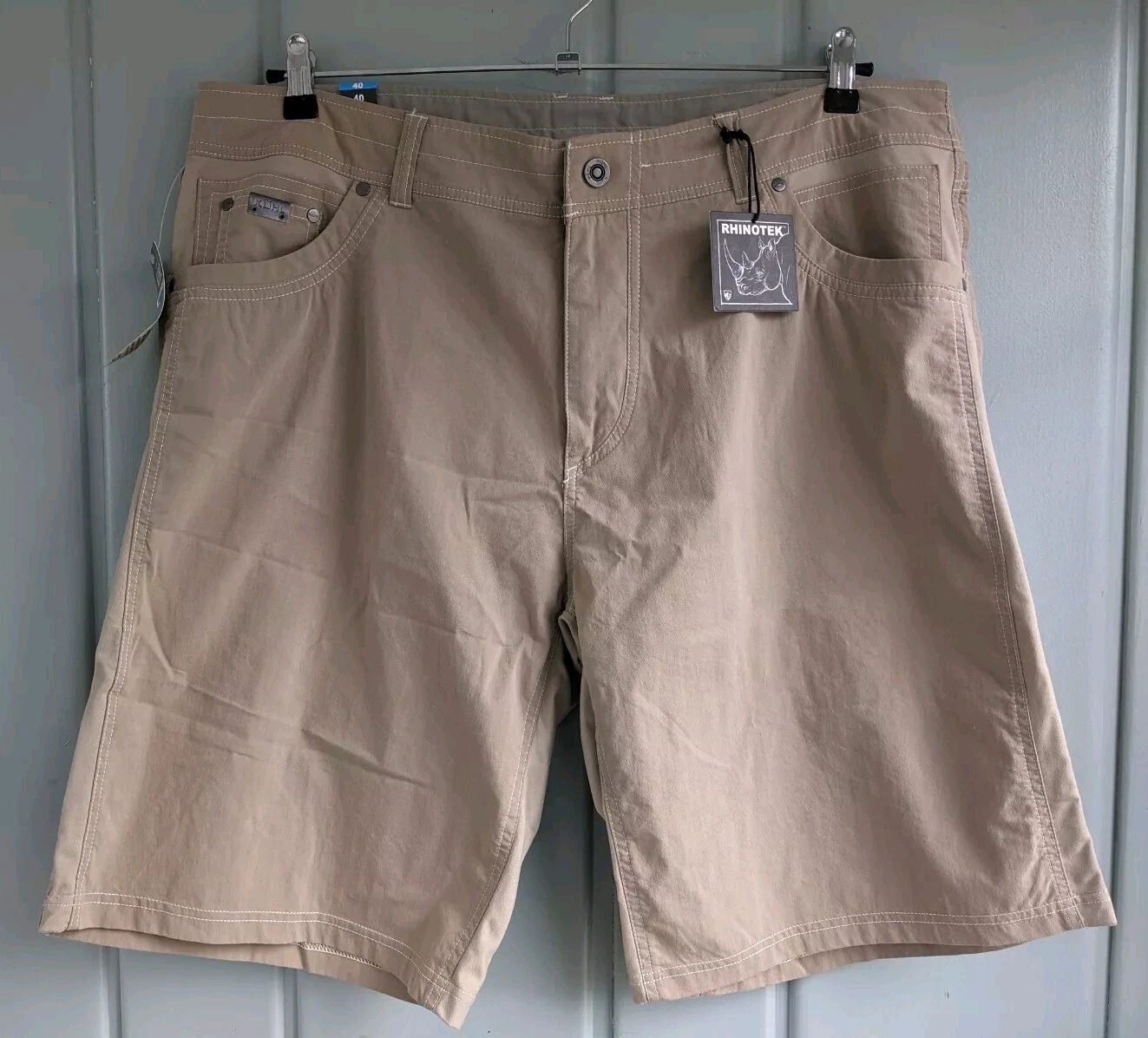 Kuhl Radikl Shorts Mens 40 10" inch Cargo Carpenter Khaki Hiking Work Rhinotek