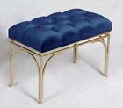 <!--F#f_0-->Handmade metal bench seat with gold Legs Navy Blue velvet 60x30x42<!--F/-->
