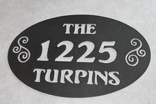 Metal address sign