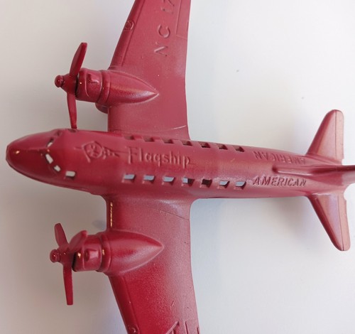 1950s DC-3 American Airlines Thomas Toys AA Flagship Red Plastic Airplane Toy - Picture 6 of 12