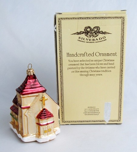 Silverado Polen handbemalt mundgeblasen Glas Kirche Kapelle Weihnachtsschmuck mit Box - Bild 6 von 6