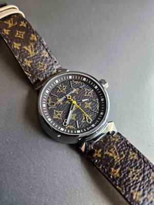 Louis Vuitton Tambour Classic Monogram Dial and Strap with Box; Awesome+Luxury!
