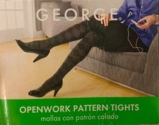 2 pr George Chevron Pattern tights-4 sizes-Black, Khaki 