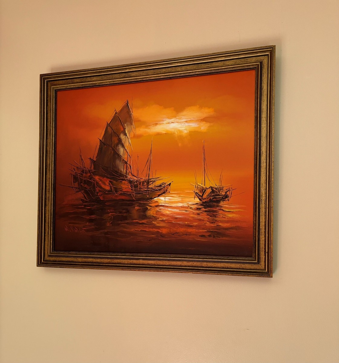 絵画 ANTIQUE OIL PAINTING ORANGE BAY ANTIQUE OIL PAINTING ORANGE BAY