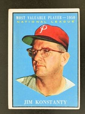 1961 Topps #479 Jim Konstanty MVP Philadelphia Phillies VG